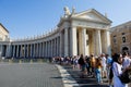 ROME, ITALY, VATICAN CITY Ã¢â¬â JULY 4th 2015. Pilgrims and tourists que ue waiting to enter in St Peter basilica Royalty Free Stock Photo